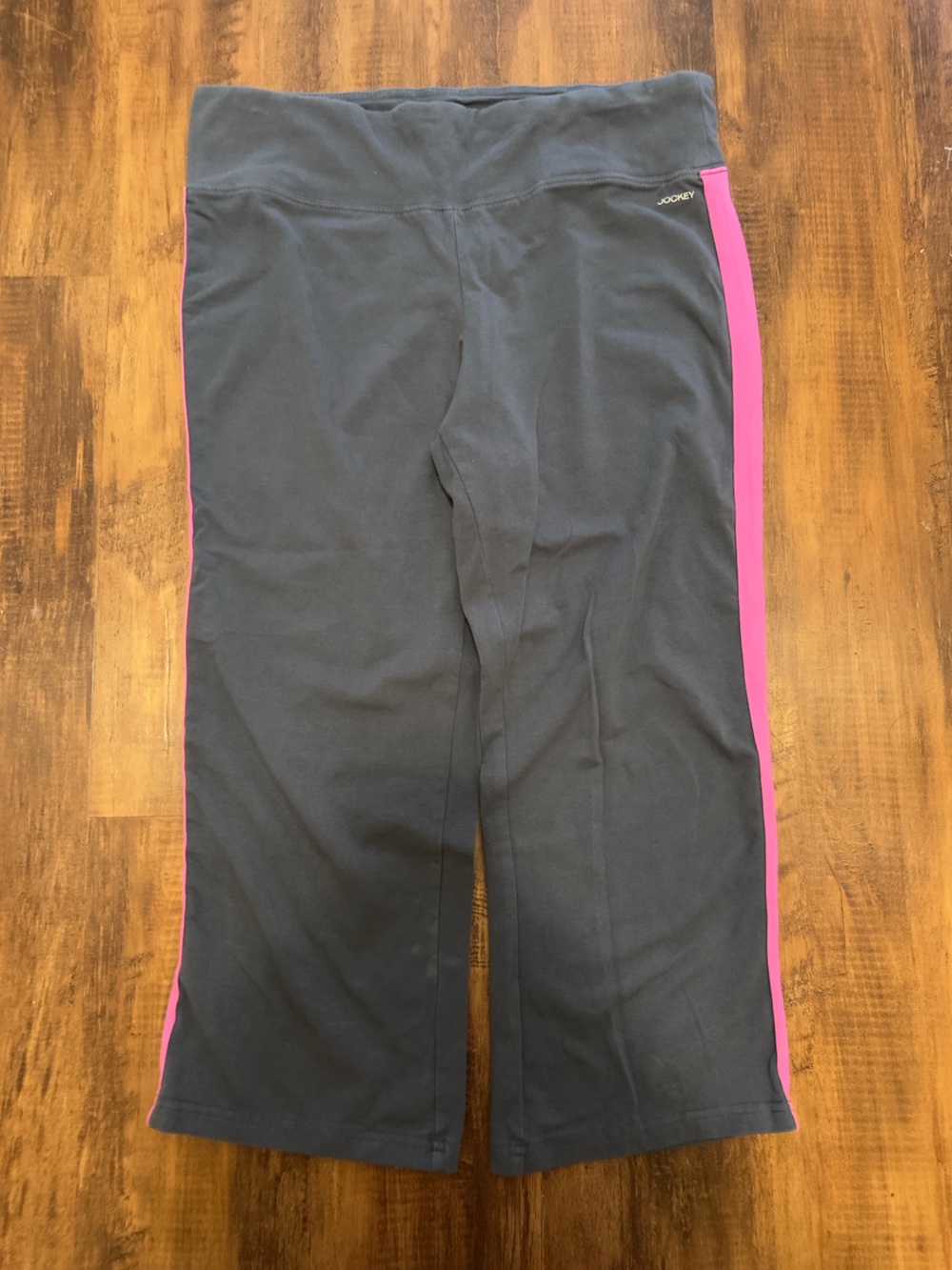 Gray capris with Pink Side Trim